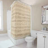 ヴィンテージベージュの音楽ノート シャワーカーテン (インサイチュ)
