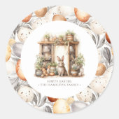ヴィンテージベージュイースターファミリー名 ラウンドシール (正面)