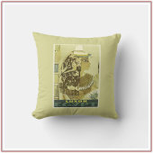 ヴィンテージベージュエジプト旅行ポスター クッション