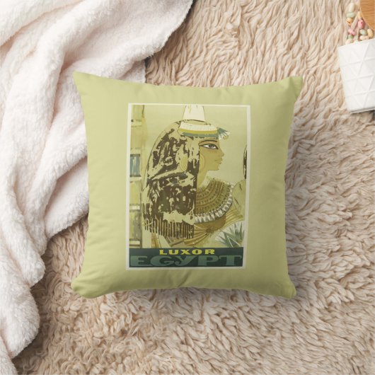 ヴィンテージベージュエジプト旅行ポスター クッション (ブランケット)