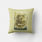 ヴィンテージベージュエジプト旅行ポスター クッション (裏面)