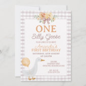 ヴィンテージベージュオレンジワン間抜けグース1歳 招待状 (正面)