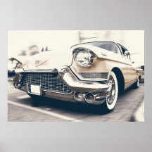 ヴィンテージベージュカデラックとクロムグリル