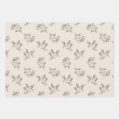 ヴィンテージベージュクリスマスラッピング紙 ラッピングペーパーシート (正面)