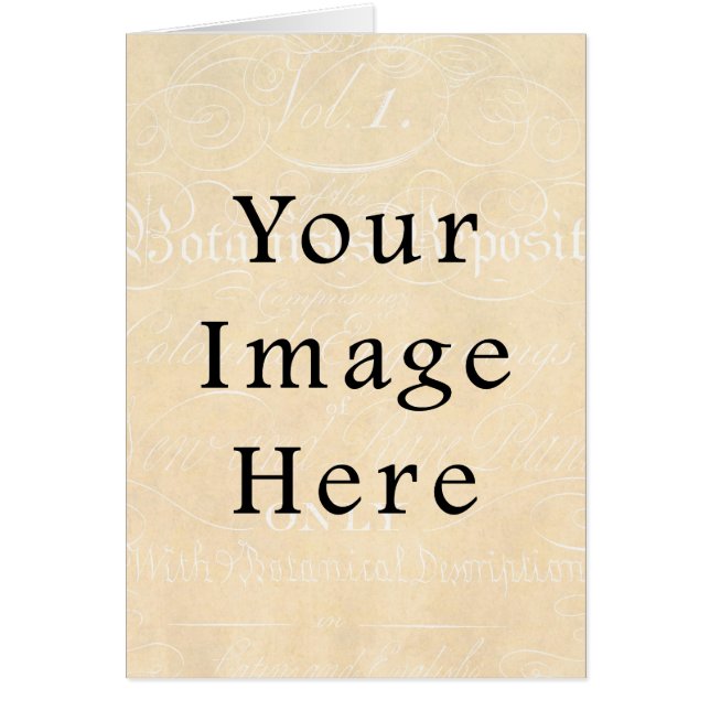 ヴィンテージベージュクリームスクリプト文字紙 (正面)