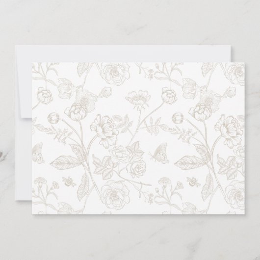 ヴィンテージベージュクレストモノグラム結婚ズ セーブザデート (裏面)