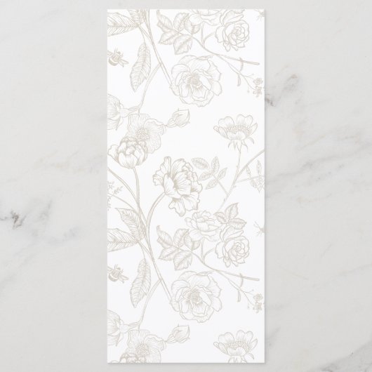 ヴィンテージベージュクレストモノグラム結婚フローラ メニュー (裏面)