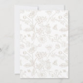 ヴィンテージベージュクレスト結婚式レセプションテーブル サンキューカード (裏面)