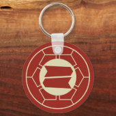 ヴィンテージベージュジャパン服部家門ベクトルアート キーホルダー (正面)