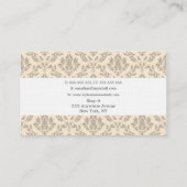 ヴィンテージベージュダマスクヘアサロン名刺 名刺 (裏面)