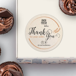 ヴィンテージベージュニュートラルありがとうベーカリー事業 ラウンドシール