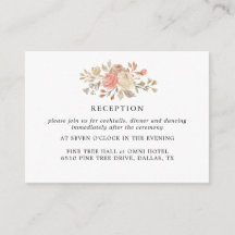 ヴィンテージベージュバラウェディングレセプションカード