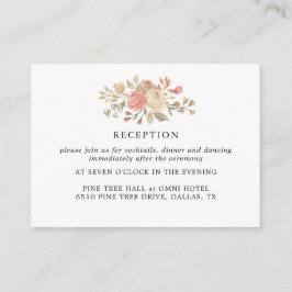 ヴィンテージベージュバラウェディングレセプションカード エンクロージャーカード