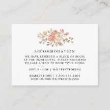 ヴィンテージベージュバラ結婚ズアコモデーションカード