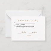 ヴィンテージベージュバラRSVPカード ノートカード (裏面)