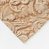 ヴィンテージベージュフェイク革 フリースブランケット (角)