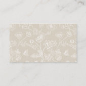 ヴィンテージベージュフローラギフトに関する結婚メモ エンクロージャーカード (裏面)