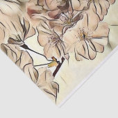 ヴィンテージベージュブラウンさくらんぼの花 薄葉紙 (詳細)