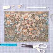 ヴィンテージベージュブラウンさくらんぼスケッチ 薄葉紙 (クラフト)