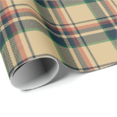 ヴィンテージベージュブラック赤緑の格子模様 ラッピングペーパー (ロールコーナー)