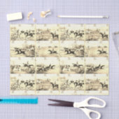 ヴィンテージベージュホースライダー&ハウンズ狩り 薄葉紙 (クラフト)