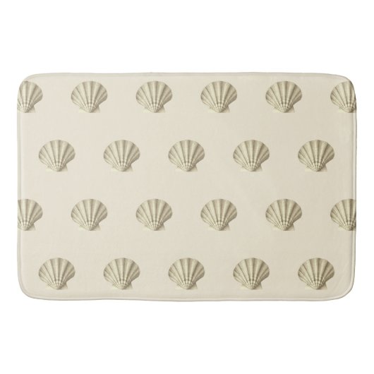 ヴィンテージベージュモダン金ゴールドシェルのクリーム バスマット (正面)