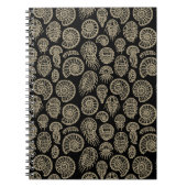 ヴィンテージベージュ化石トリロバイトのアンモナイト模様 ノートブック (正面)