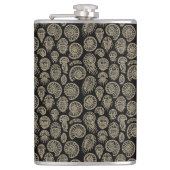 ヴィンテージベージュ化石トリロバイトのアンモナイト模様 フラスク (正面)