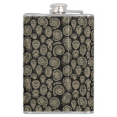 ヴィンテージベージュ化石トリロバイトのアンモナイト模様 フラスク (裏面)