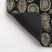 ヴィンテージベージュ化石トリロバイトのアンモナイト模様 マウスパッド (コーナー)