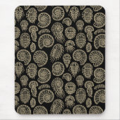 ヴィンテージベージュ化石トリロバイトのアンモナイト模様 マウスパッド (正面)