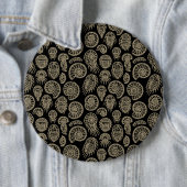 ヴィンテージベージュ化石トリロバイトのアンモナイト模様 缶バッジ (インサイチュ)