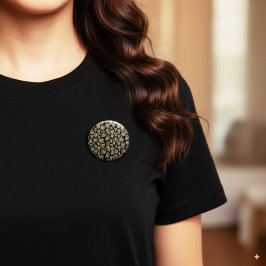 ヴィンテージベージュ化石トリロバイトのアンモナイト模様 缶バッジ