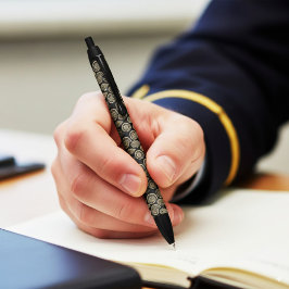 ヴィンテージベージュ化石トリロバイトのアンモナイト模様 黒ボールペン