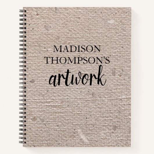 ヴィンテージベージュ素朴紙アーティストスケッチブック ノートブック (正面)