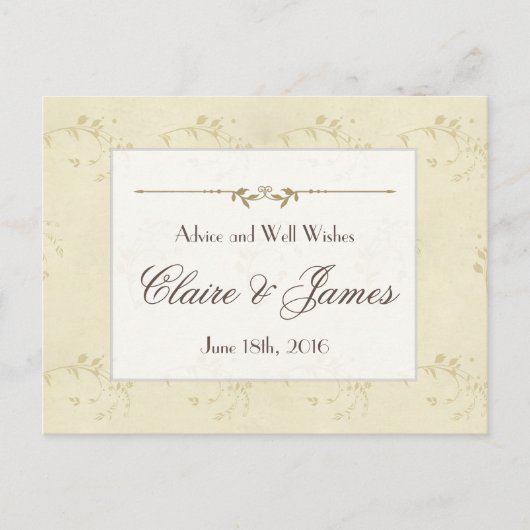 ヴィンテージベージュ結婚フローラアドバイス アドバイスカード (正面)