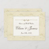 ヴィンテージベージュ結婚フローラアドバイス アドバイスカード (正面/裏面)