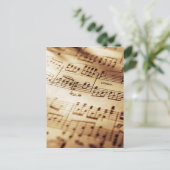 ヴィンテージベージュ音楽シート ポストカード (スタンド正面)