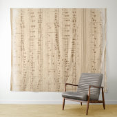 ヴィンテージベージュ音楽ノート タペストリー (インサイチュ(横))