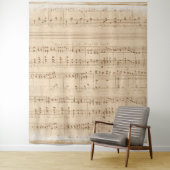 ヴィンテージベージュ音楽ノート タペストリー (インサイチュ)
