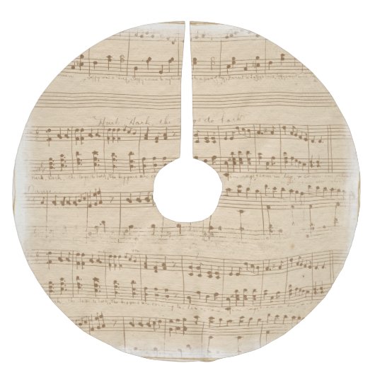 ヴィンテージベージュ音楽ノート ブラッシュドポリエステルツリースカート (正面)