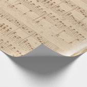 ヴィンテージベージュ音楽ノート ラッピングペーパー (角)