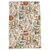 ヴィンテージベージュ&グリーンボタニカル ミディアムペーパーバッグ (裏面)