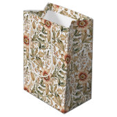 ヴィンテージベージュ&グリーンボタニカル ミディアムペーパーバッグ (裏面アングル)