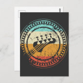 ヴィンテージベースのギターヘッドストックレトロギタリスト ポストカード (正面/裏面)