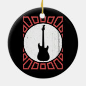ヴィンテージベースギター演奏レトロ  セラミックオーナメント (裏面)