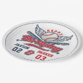 ヴィンテージベースボールオールスタージョイント誕生日 ペーパープレート (アングル)