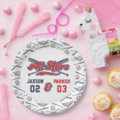 ヴィンテージベースボールオールスタージョイント誕生日 ペーパープレート (パーティー)