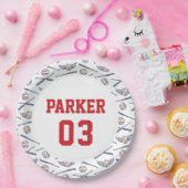 ヴィンテージベースボールオールスター誕生日レッド ペーパープレート (パーティー)