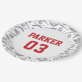 ヴィンテージベースボールオールスター誕生日レッド ペーパープレート (アングル)